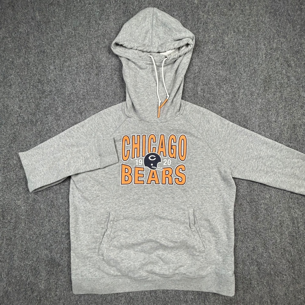 Nike Chicago Bears Hoodie Men XL Gray Funnel Neck Raglan 609877-063 NFL Football